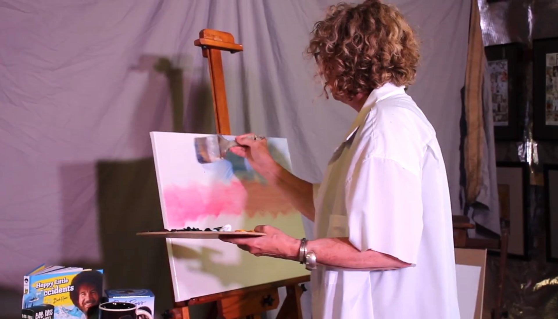 Load video: Owner Susan Paints Like Bob Ross